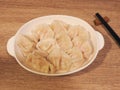 Boiled dumplings are traditional Asian homemade food. Taiwan food