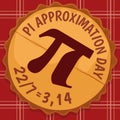 Delicious Pie with Pi Symbol for Pi Approximation Day, Vector Illustration Royalty Free Stock Photo