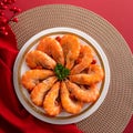 Delicious shrimp soaked in Chinese wine for lunar new year`s dishes Royalty Free Stock Photo