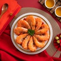 Delicious shrimp soaked in Chinese wine for lunar new year`s dishes Royalty Free Stock Photo