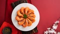 Delicious shrimp soaked in Chinese wine for lunar new year`s dishes Royalty Free Stock Photo