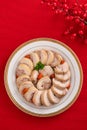 Delicious sliced chicken roll soaked in Chinese wine for lunar new year`s dishes Royalty Free Stock Photo