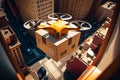 top view delivery drone.generative ai