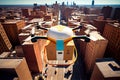 top view delivery drone.generative ai