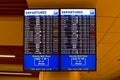 Top view of Departure Time Table at Orlando International Airport .