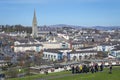 Top view of Derry city Bogside residential area