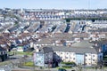 Top view of Derry city Bogside residential area