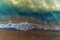 Top view of a deserted beach. Royalty Free Stock Photo