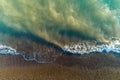 Top view of a deserted beach. Royalty Free Stock Photo