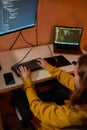 Top view of IT developer program script or code Royalty Free Stock Photo