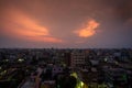 Top view in Dhaka City during evening time