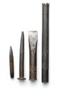 Top view of different old chisels Royalty Free Stock Photo