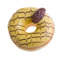 Top view donut with milk and prune Royalty Free Stock Photo