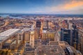 Top view of downtown skyline Philadelphia in Pennsylvania, USA Royalty Free Stock Photo