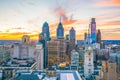 Top view of downtown skyline Philadelphia USA