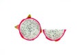 Top view dragon fruit isolated on whitebackground. foodconcept.