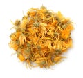 Top view of dried calendula flowers Royalty Free Stock Photo