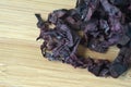 Top view of dried dulse Palmaria palmata seaweed Royalty Free Stock Photo