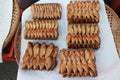 Top view, dried fish, Asian preserving food Asian food concept