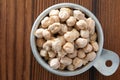 Dried Garbanzo Beans in a Vintage Measuring Cup