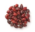 Top view of dried rose hips Royalty Free Stock Photo