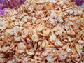 Top view of dried shrimp for sale