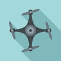 Top view drone icon, flat style