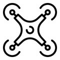 Top view drone icon, outline style