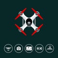 Top View Drone with icons
