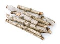 Top view of dry birch twigs Royalty Free Stock Photo