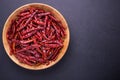 Top view dry red hot chilli Royalty Free Stock Photo