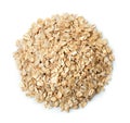 Top view of dry rolled oatmeal flakes