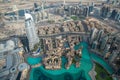 Top view of Dubai from the observation deck of the Burj Khalifa skyscraper Royalty Free Stock Photo