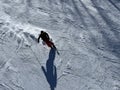 Dynamic photo of the skier downhill