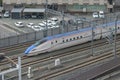 Top view of E7 Series bullet (High-speed or Shinkansen) train