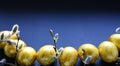 Top view easter composition with willow branch and eggs. Royalty Free Stock Photo