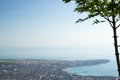 Top view on the Eastern part of the city of Gelendzhik, a Thick Cape of Gelendzhik Bay of the Black sea. Russia, Krasnodar Krai Royalty Free Stock Photo