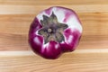 Top view of eggplant Helios on a wooden surface Royalty Free Stock Photo