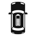 Top view electric car icon, simple style