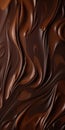 Top view elegance background of melted dark chocolate with delicate smooth waves for wallpaper and design Royalty Free Stock Photo