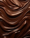Top view elegance background of melted dark chocolate with delicate smooth waves for wallpaper and design Royalty Free Stock Photo