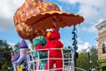 Top view of Elmo and Rosita in Sesame Street Party Parade at Seaworld 5 Royalty Free Stock Photo