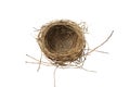 Top view of empty bird nest isolated on white background. Clipping path Royalty Free Stock Photo