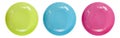 Top view of empty colorful plates isolate on white background Royalty Free Stock Photo