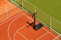 Top view of empty court with basketball hoop Royalty Free Stock Photo