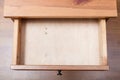 Top view of empty open drawer Royalty Free Stock Photo