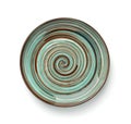 Top view of empty vintage swirl ceramic plate