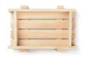 Top view of empty wooden fruit crate Royalty Free Stock Photo