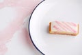 Top view english angel cake slice