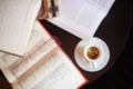 Morning reading and coffee Royalty Free Stock Photo